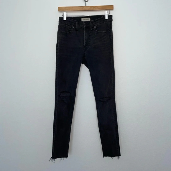 Madewell 9" High-Rise Skinny Jeans in Black Sea Jeans Size 27 - Picture 4 of 9